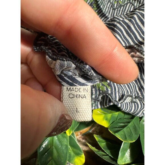 Anthropologie DOLAN Blue Button Up Long Sleeve Top Size Large - Picture 9 of 11